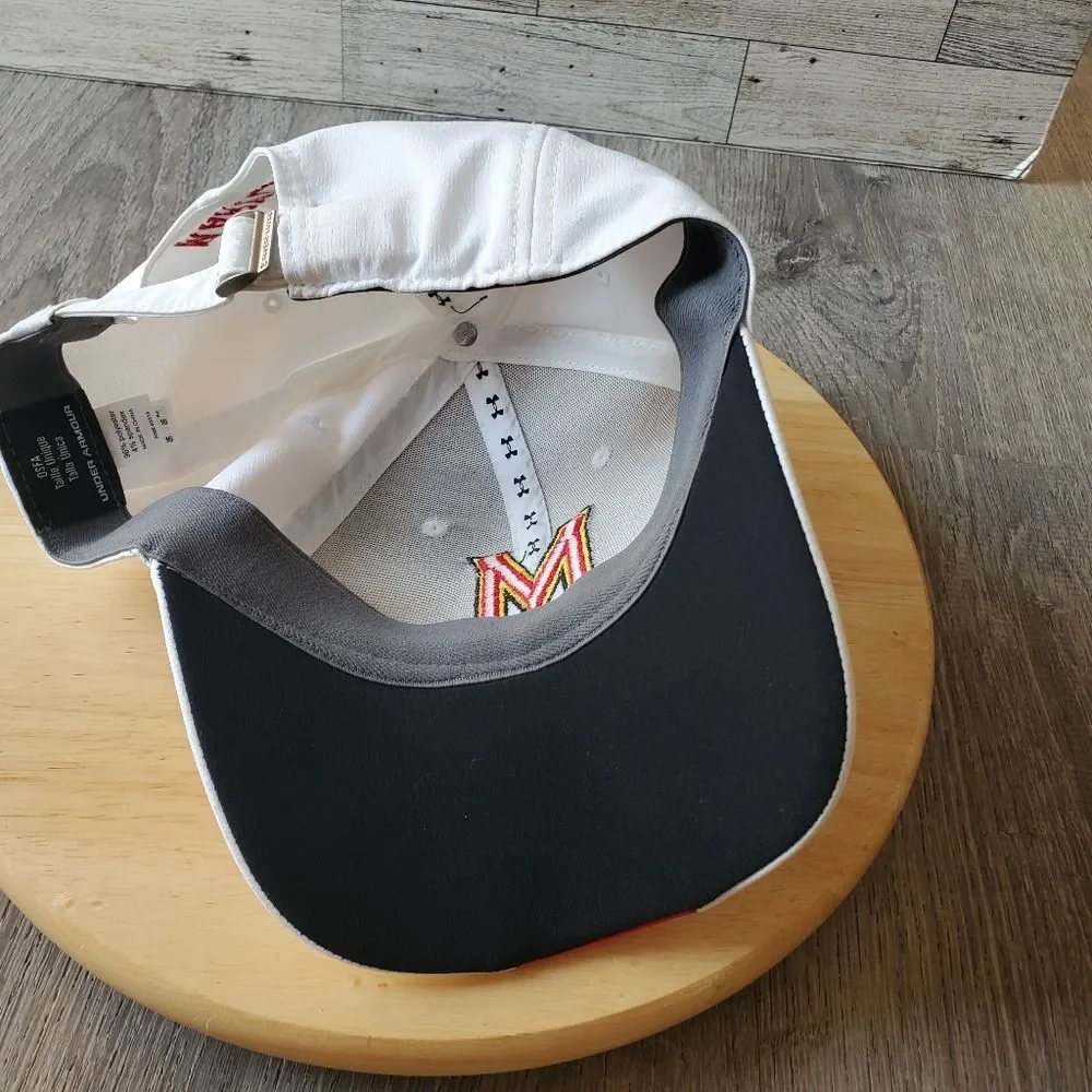 Under Armour MARYLAND OSFM ADJUSTABLE WHITE BASEBALL CAP HAT